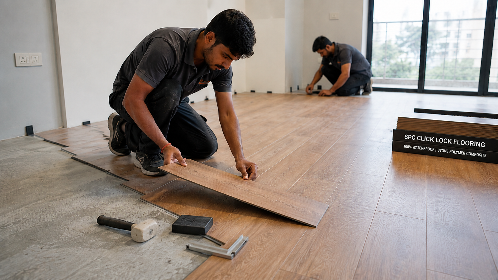 Professional luxury vinyl flooring installation