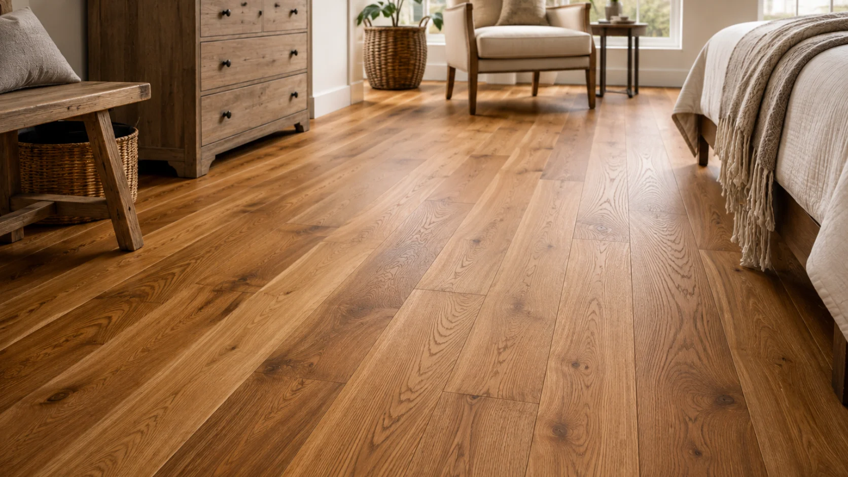 Custom wood floors in Dubai villa living room with Vinyl pattern